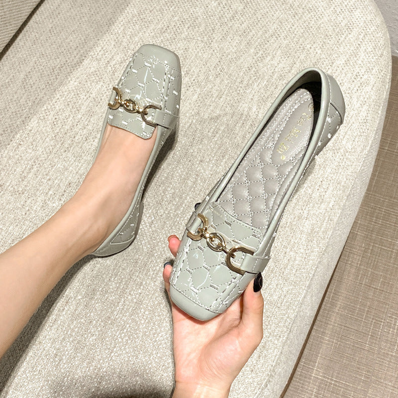 Bequeme Leder-Schuhe mit eckiger Spitze