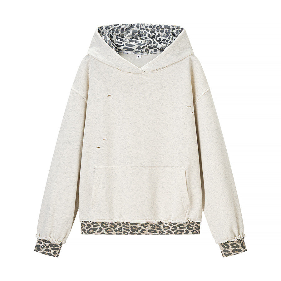 Kapuzen-Sweatshirt mit Lochmuster