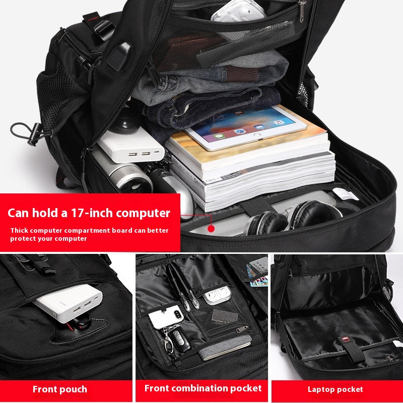 Grosses Herren-Rucksack 56-75 L mit USB-Schnittstelle – Bild 2 | LuxeStyle