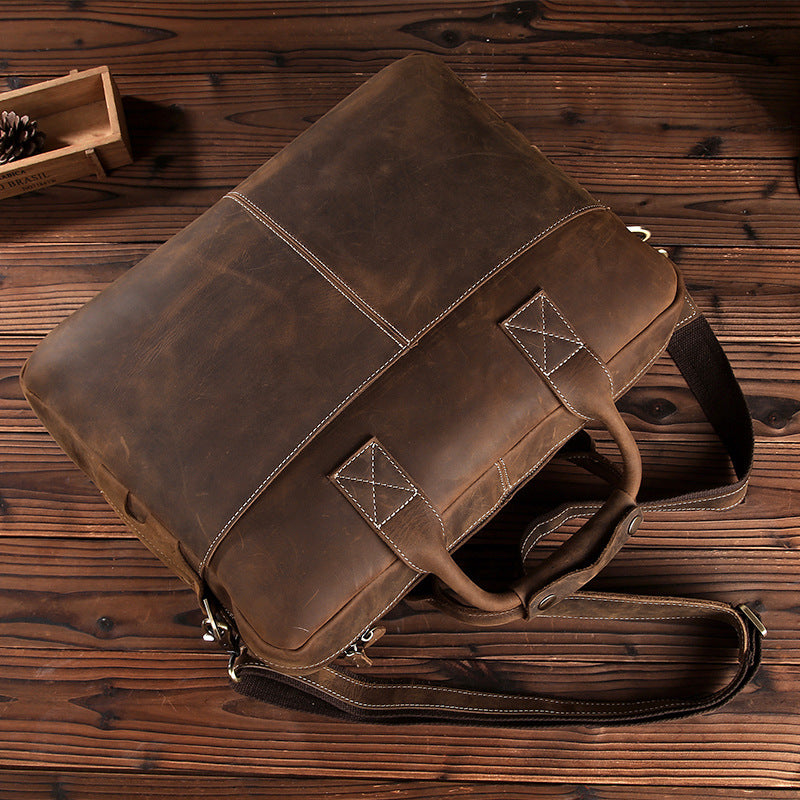 Crazy Horse Leder Schultertasche Vintage | LuxeStyle