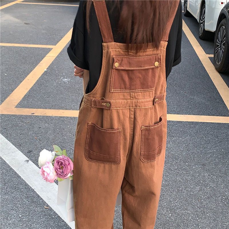 Braune Denim-Overalls