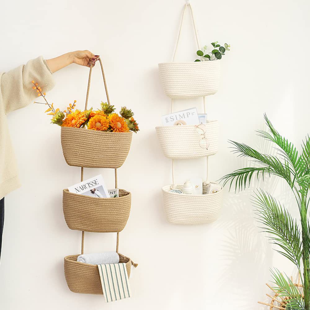 Wandkorb aus Baumwollseil – Mehrschicht-Organizer – Bild 7 | LuxeStyle