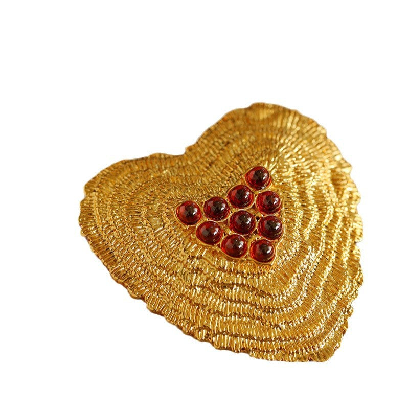 Herzförmige Rot-Agate-Brosche – Bild 7 | LuxeStyle