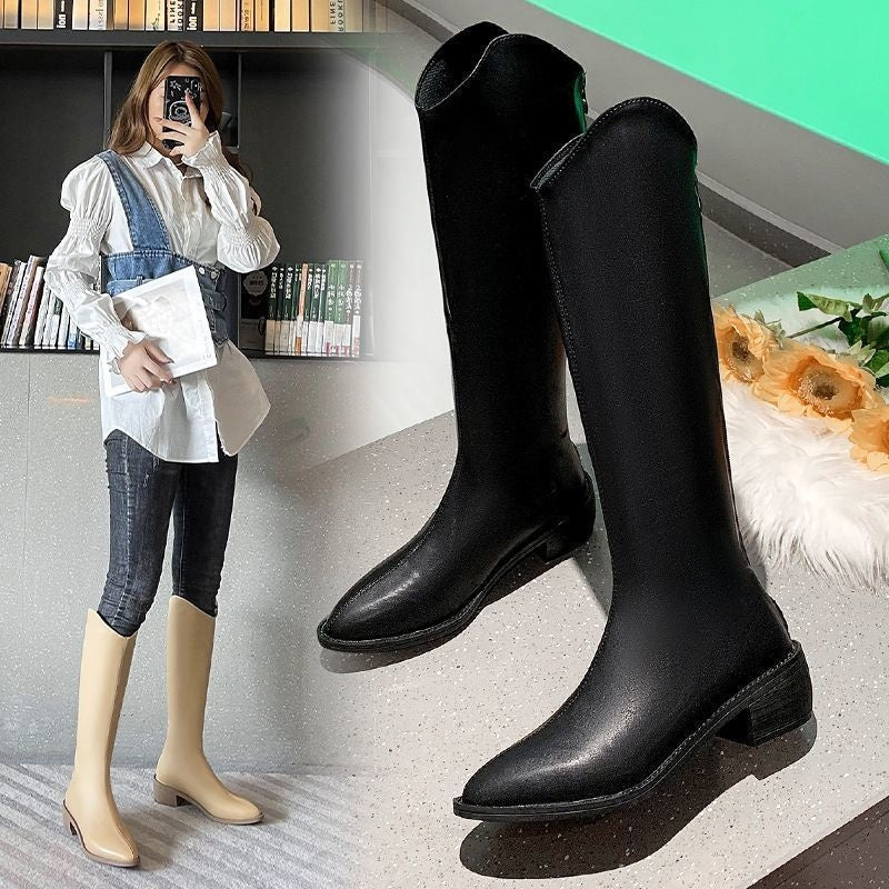 Overknee-Stiefel mit Fleece-Futter und Blockabsatz