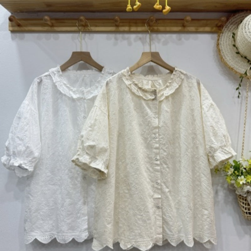 Japanisches Baumwoll-Leinen Hemd mit Kragen | LuxeStyle