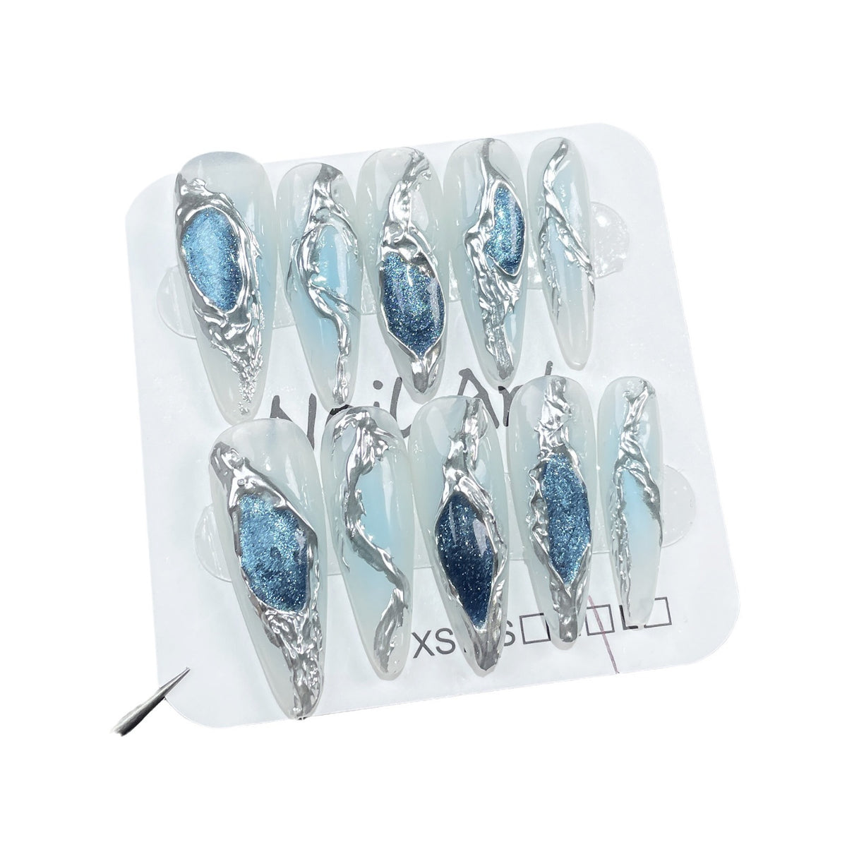 Ocean Blue Cat Eye Kunstnägel – Bild 2 | LuxeStyle