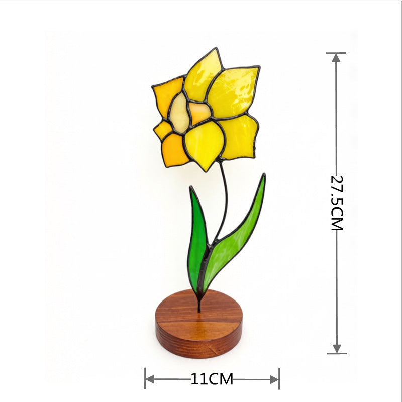 Blumendekoration aus Buntglas