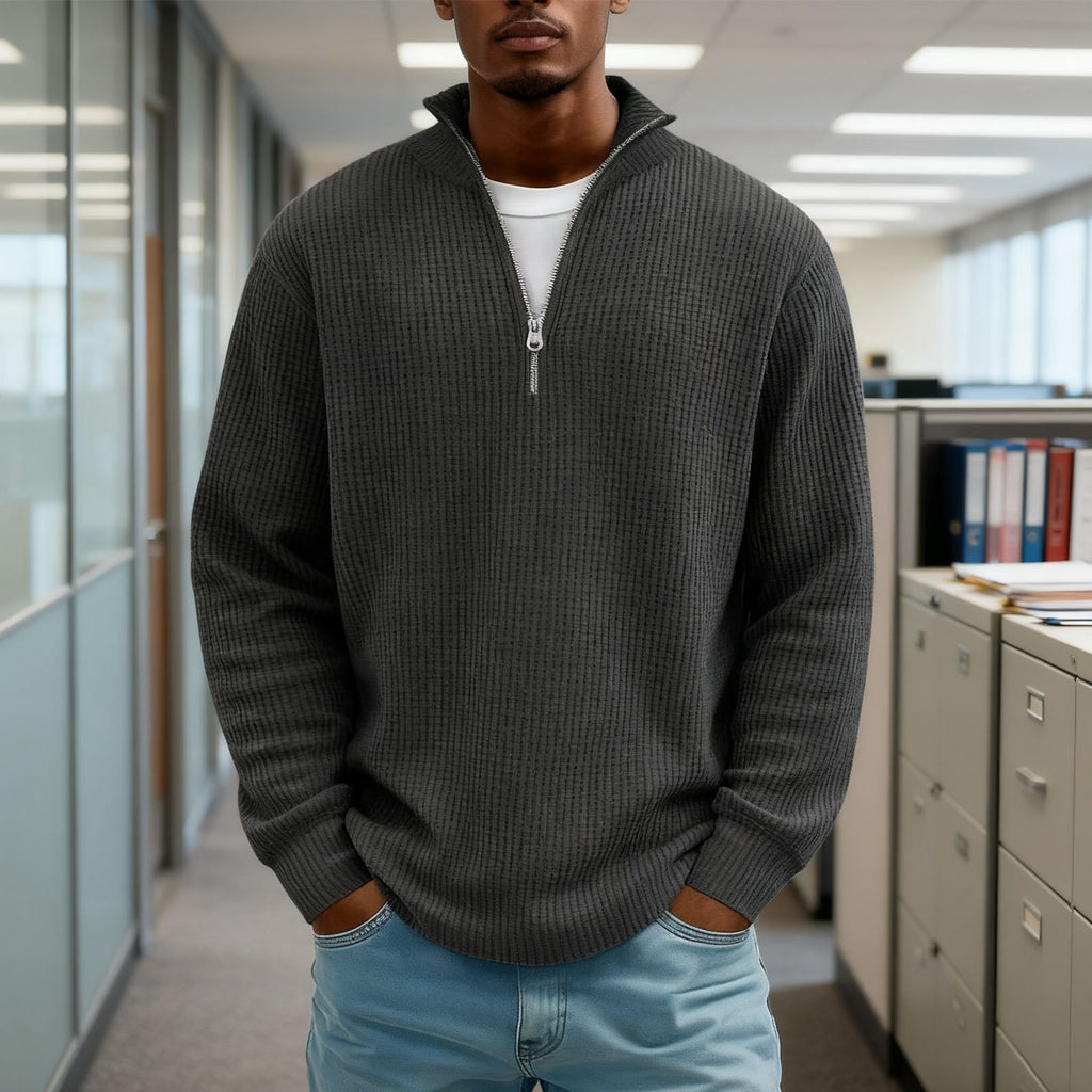 Herren Hoodie Waffle Knit Pullover