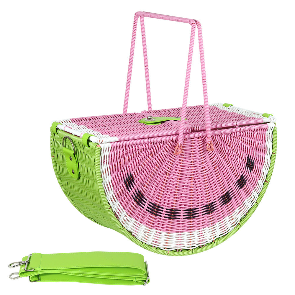 Handkorb aus Rattan, Wassermelonen-Design – Bild 5 | LuxeStyle