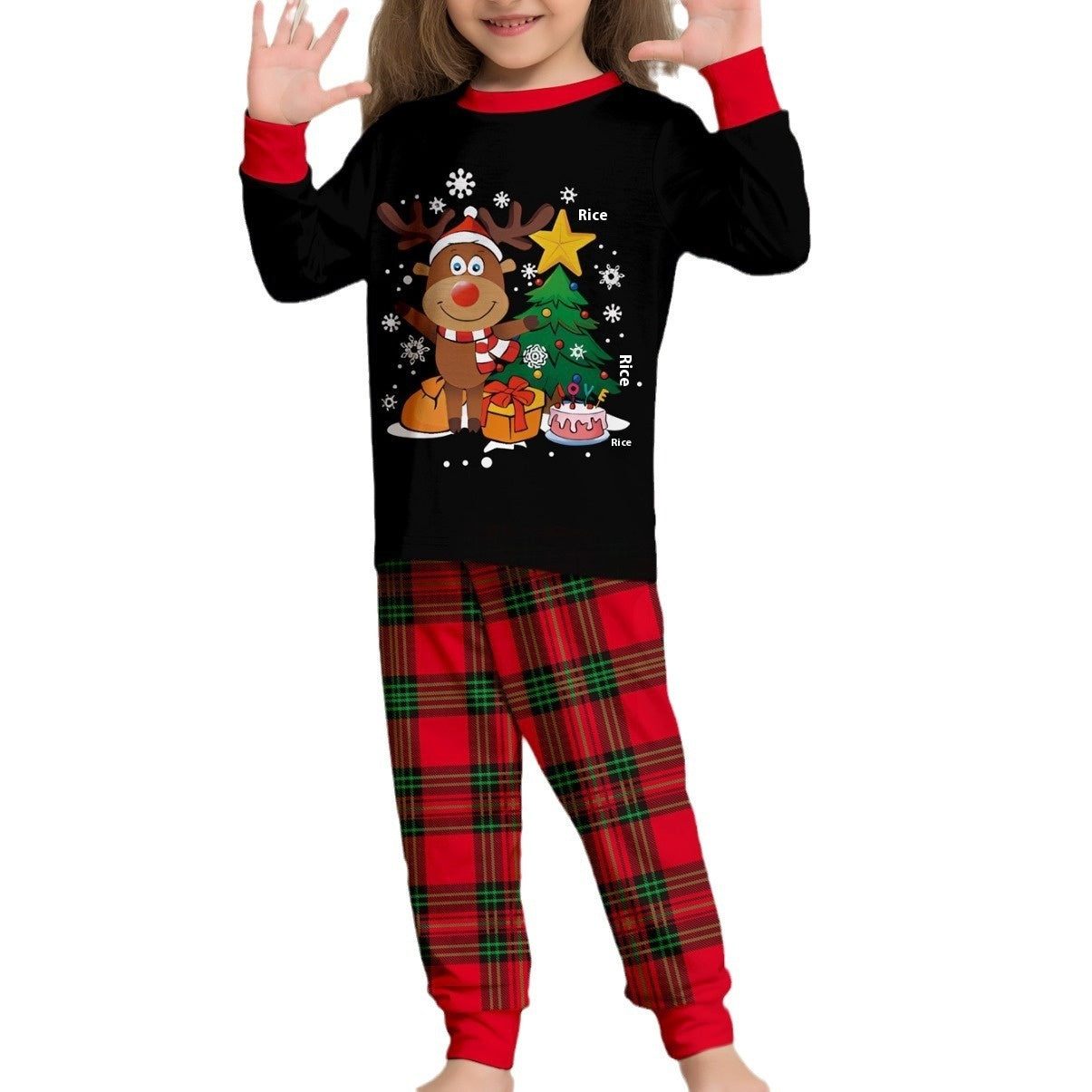 Weihnachtliches Familien-Outfit im Hirsch-Design
