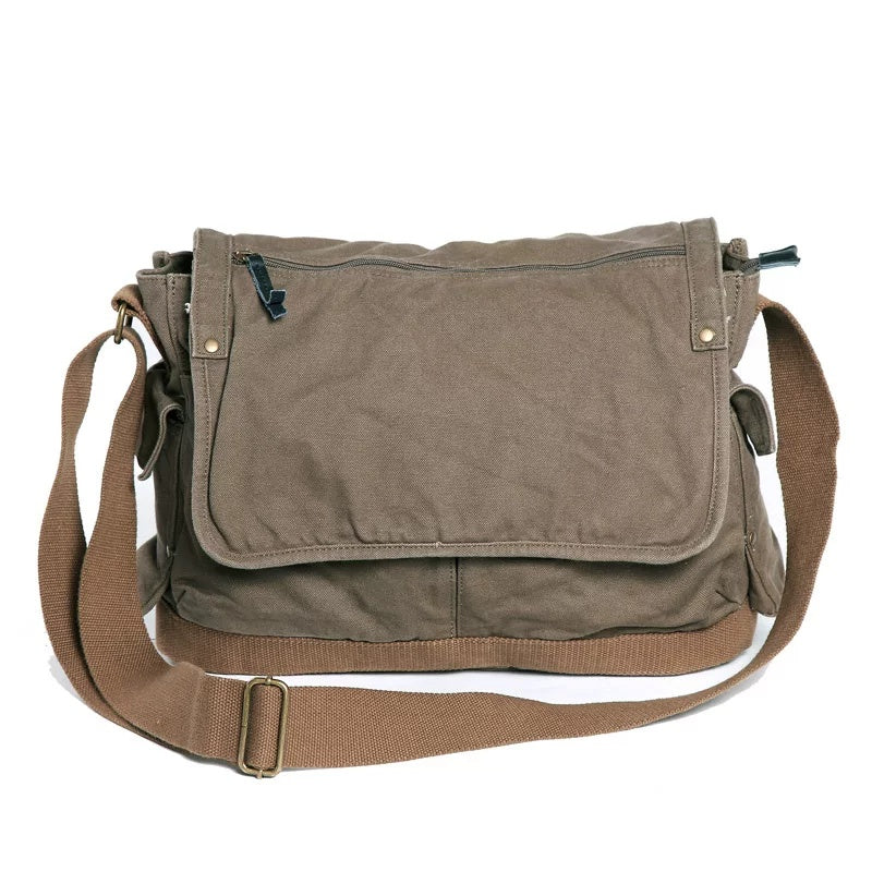 Canvas Crossbody Tasche, gross, 39 cm × 32 cm | LuxeStyle