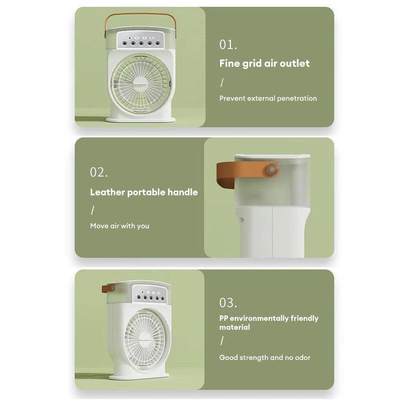 USB Klimaanlagen-Ventilator mit Sprühnebel & LED