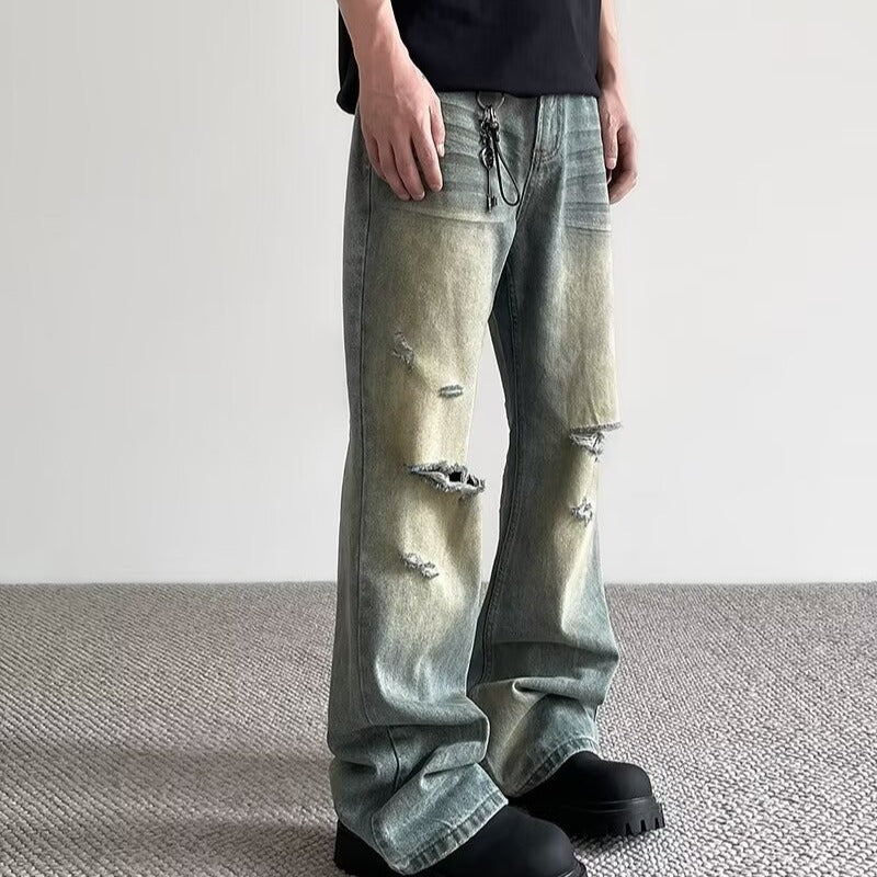 Herren Vintage Distressed Bootcut Jeans