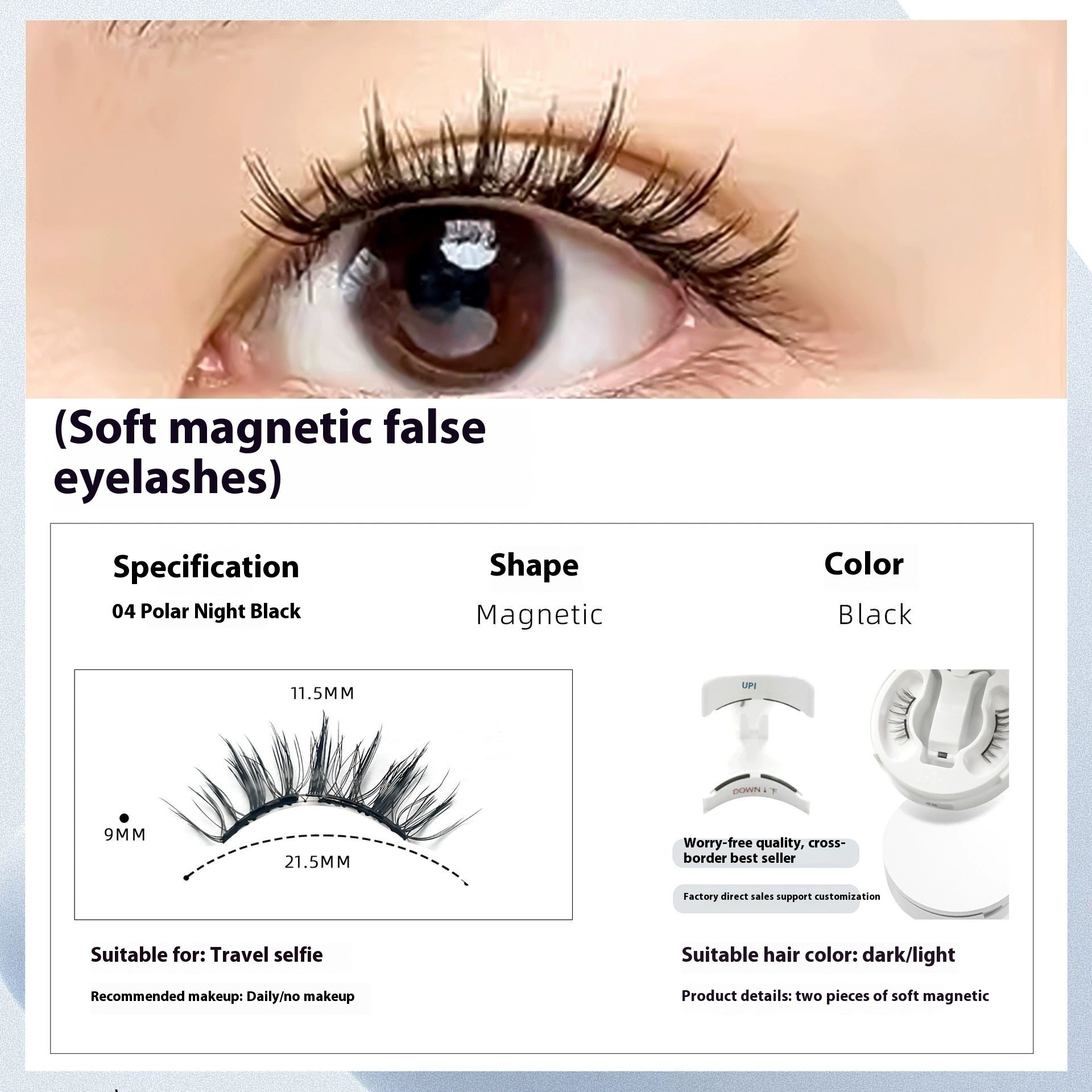 Natürliche magnetische Wimpern langlebig