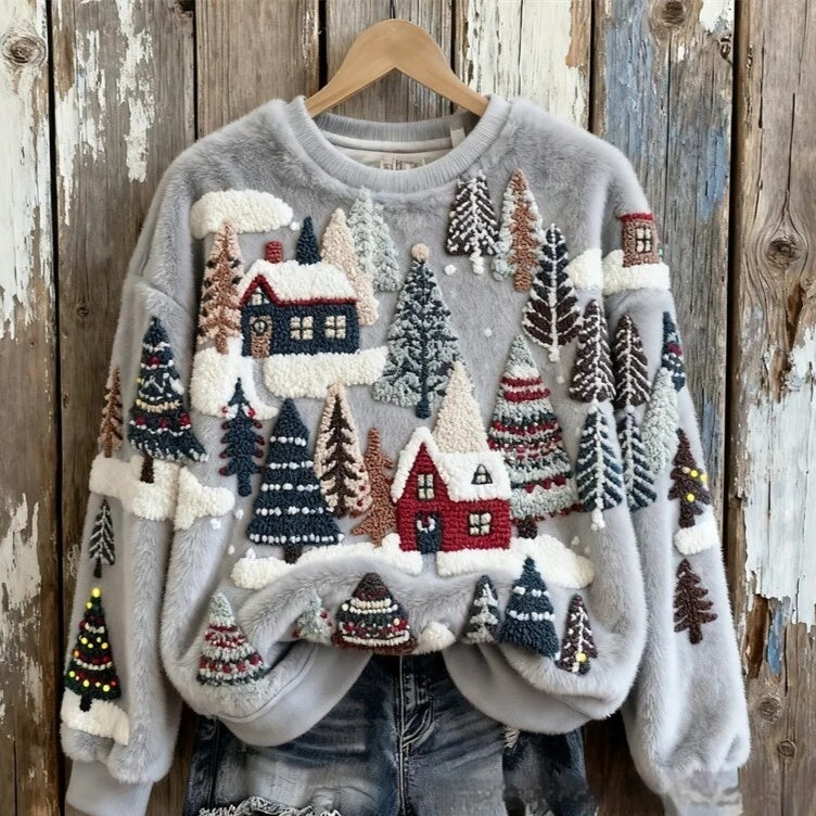 3D Digital-Print Flannel Sweatshirt