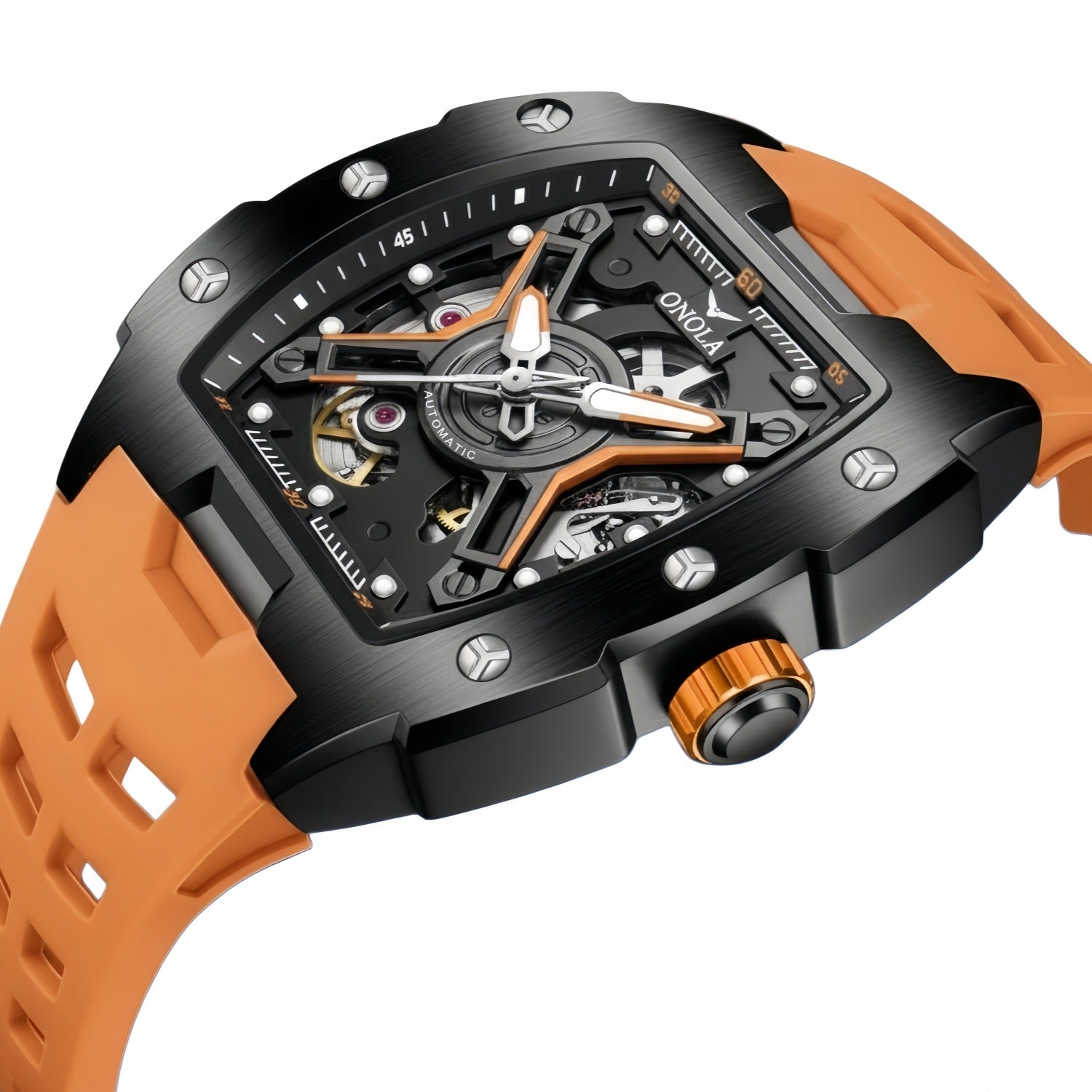 Automatische Herrenuhr mit Silikonarmband