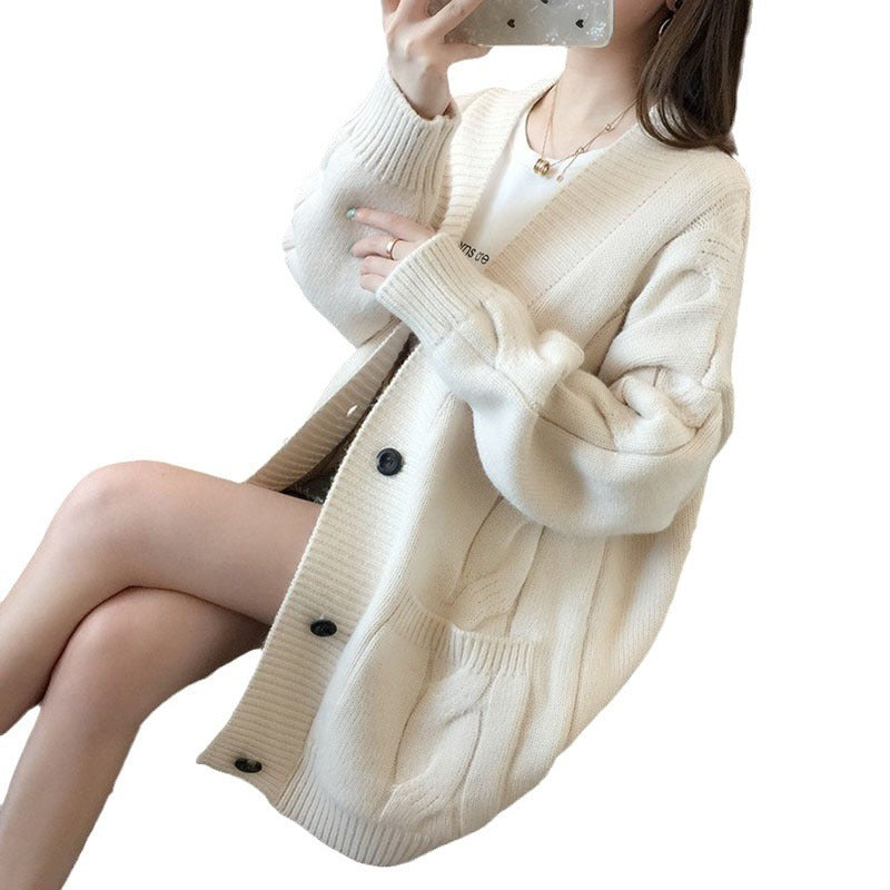 V-Ausschnitt Strickjacke (Loose Fit) – Ansicht 3