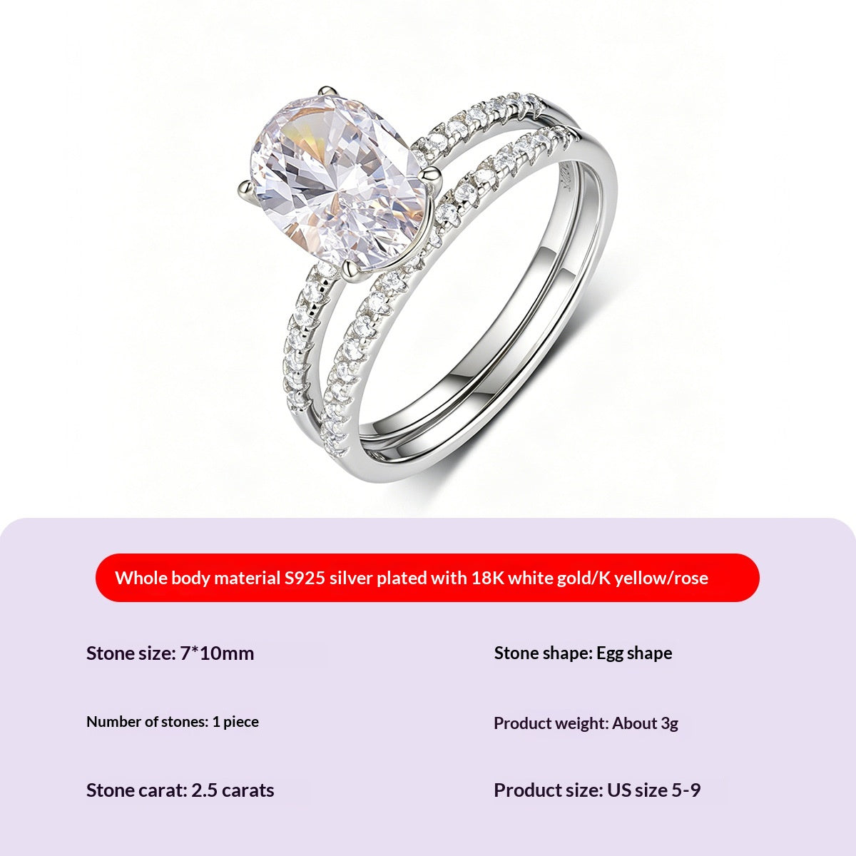 Moissanite Ring Ensemble aus 925er Silber – Bild 3 | LuxeStyle