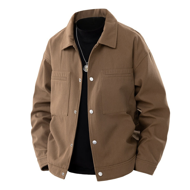 Freizeitjacke mit Revers und geradem Saum