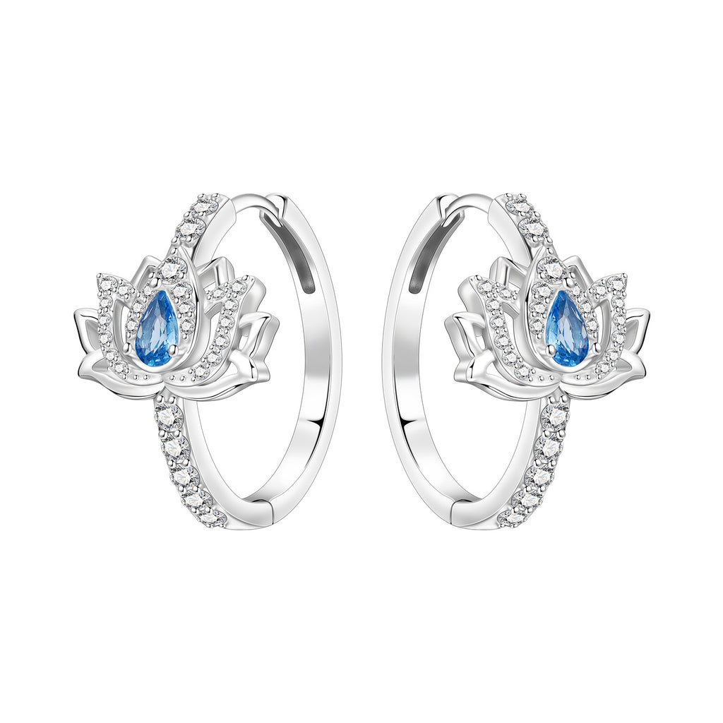 Ohrringe «Blue Lotus» mit Zirkonia-Einlage