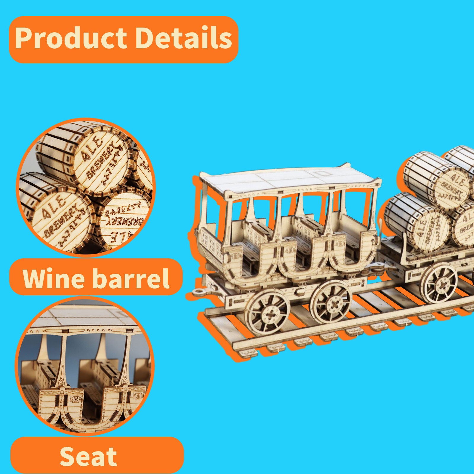 3D Holzpuzzle Weintransporter