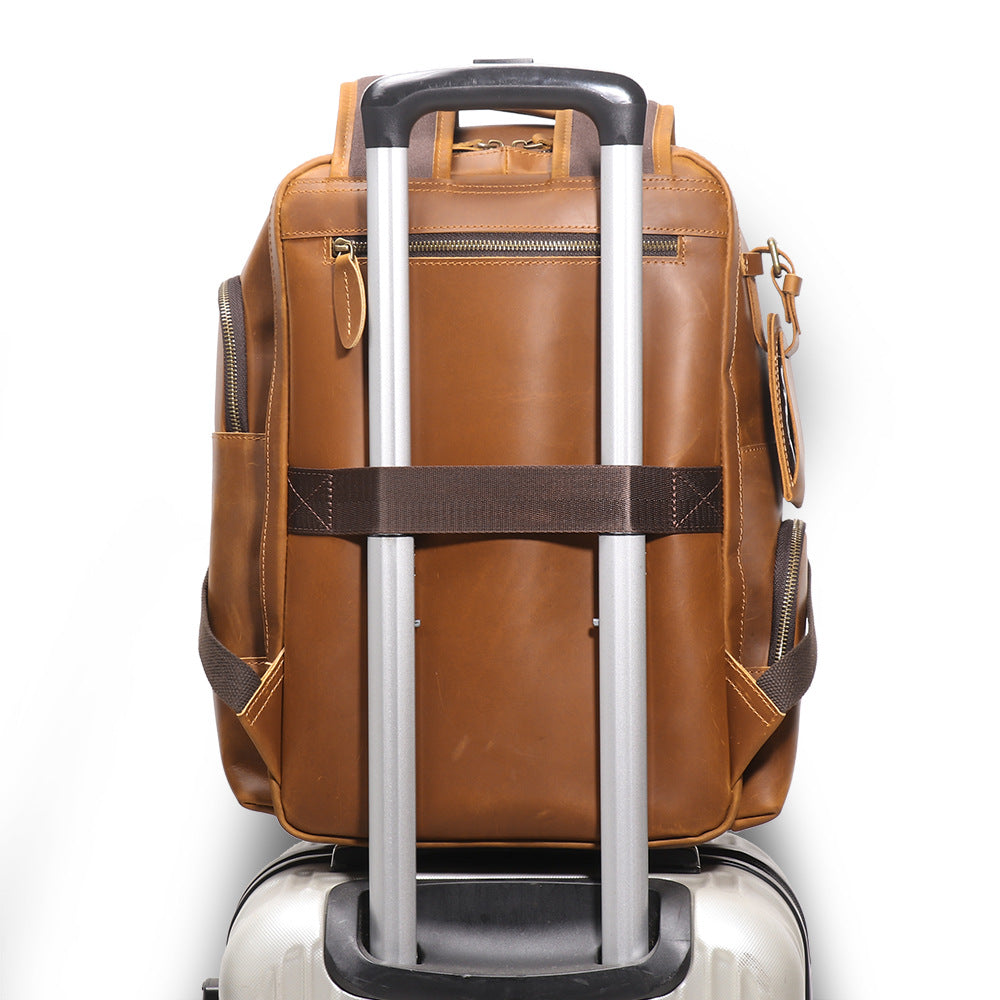 Retro Leder Rucksack-Trolley – Bild 4 | LuxeStyle