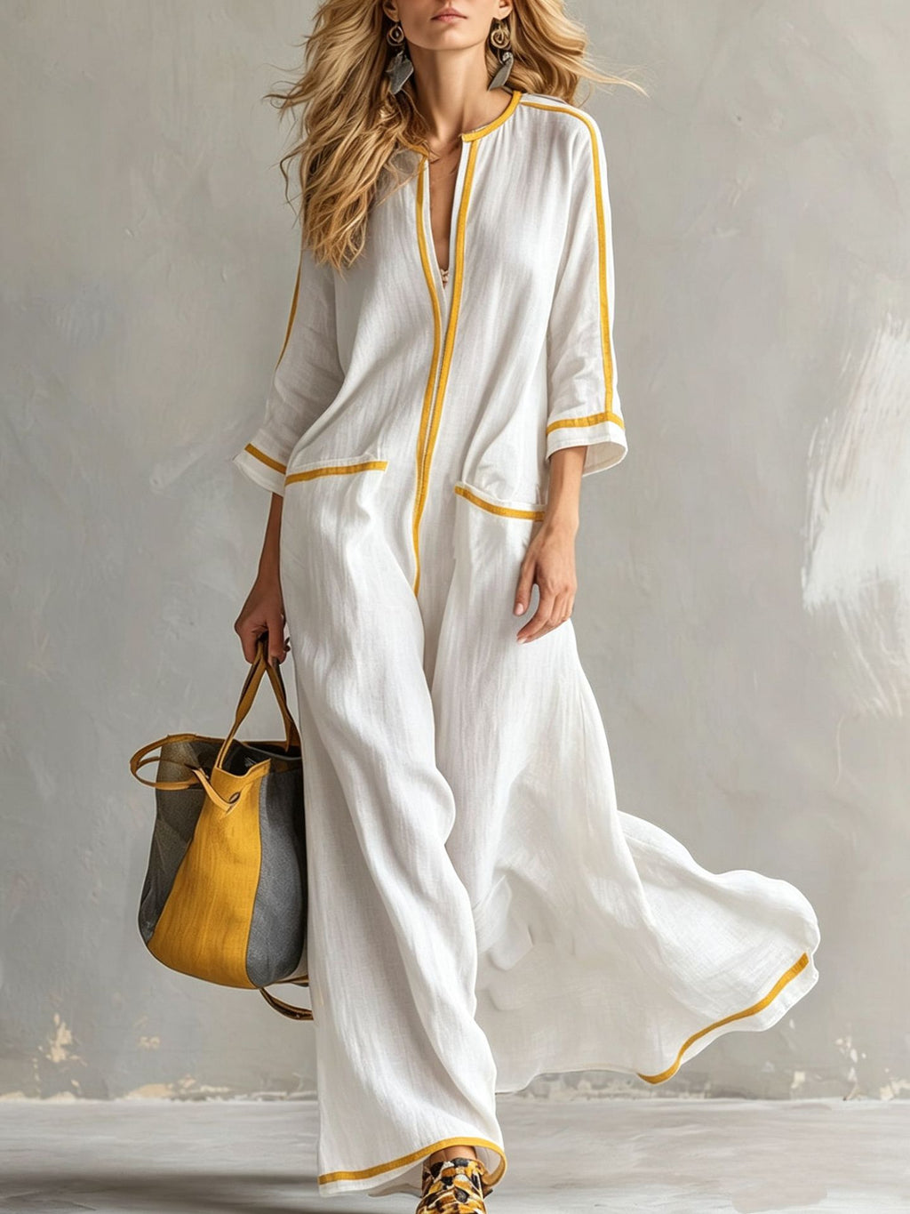 Gestreiftes, elegantes Maxikleid