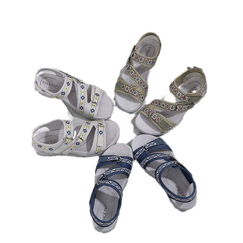 Sportliche Sandalen mit Print und Klettverschluss – Bild 3 | LuxeStyle