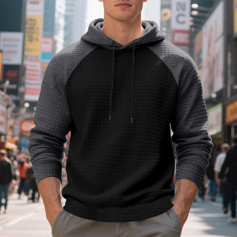 Herren Kapuzenpullover mit Jacquard-Karo