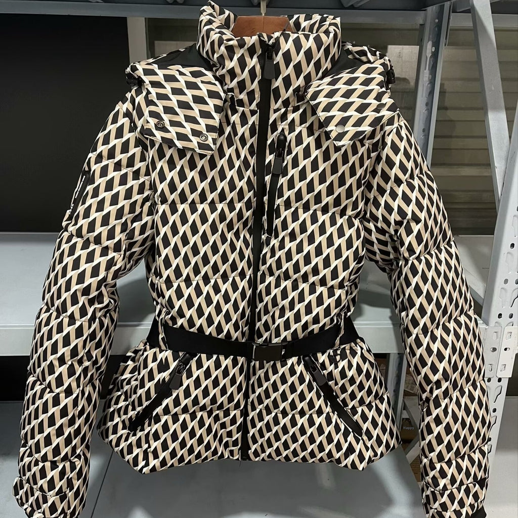 Gefütterte Ski-Pufferjacke mit Kapuze