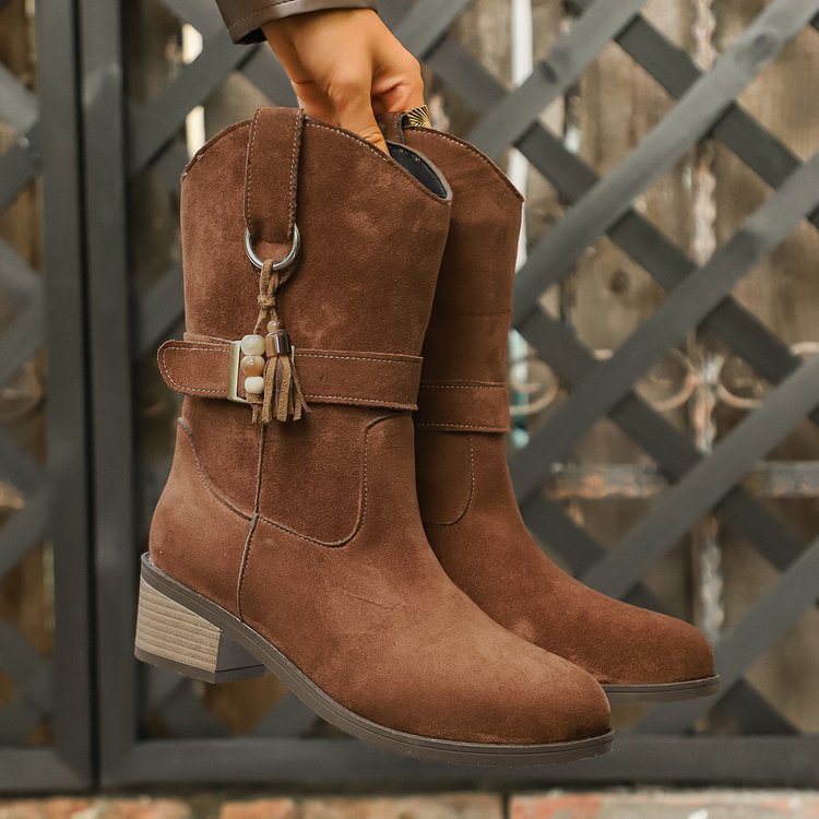 Dünne Martin-Boots mit Suede