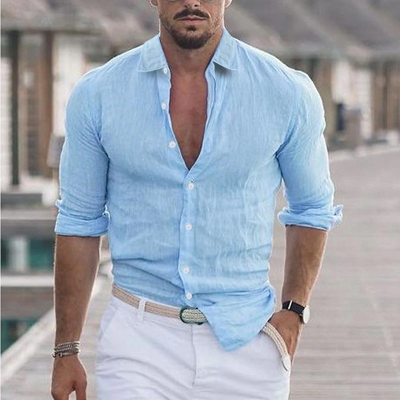 Herren Hemd aus Baumwolle und Leinen – Bild 4 | LuxeStyle