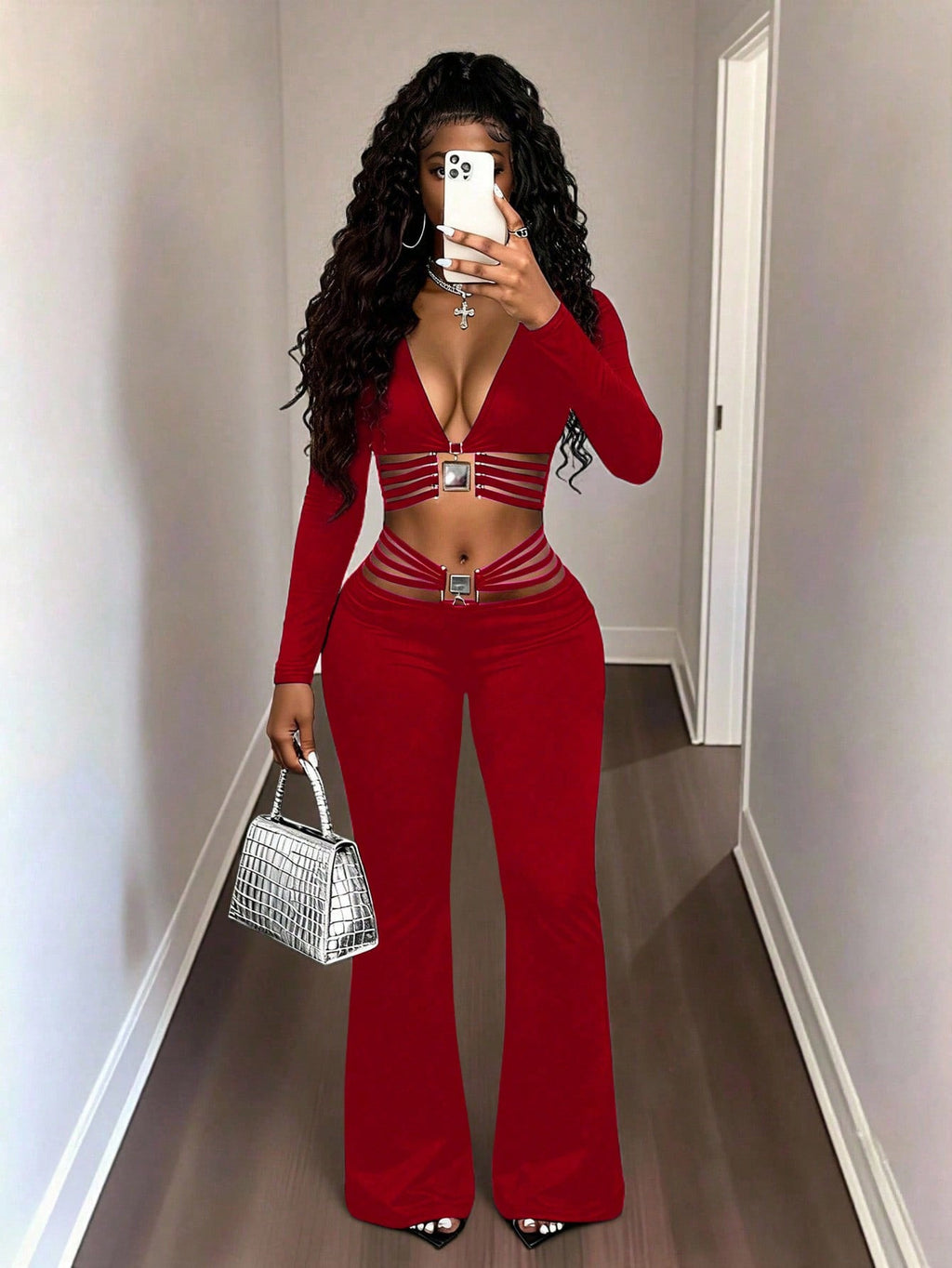 High-Waist Flared Pants mit Bauchkontrolle