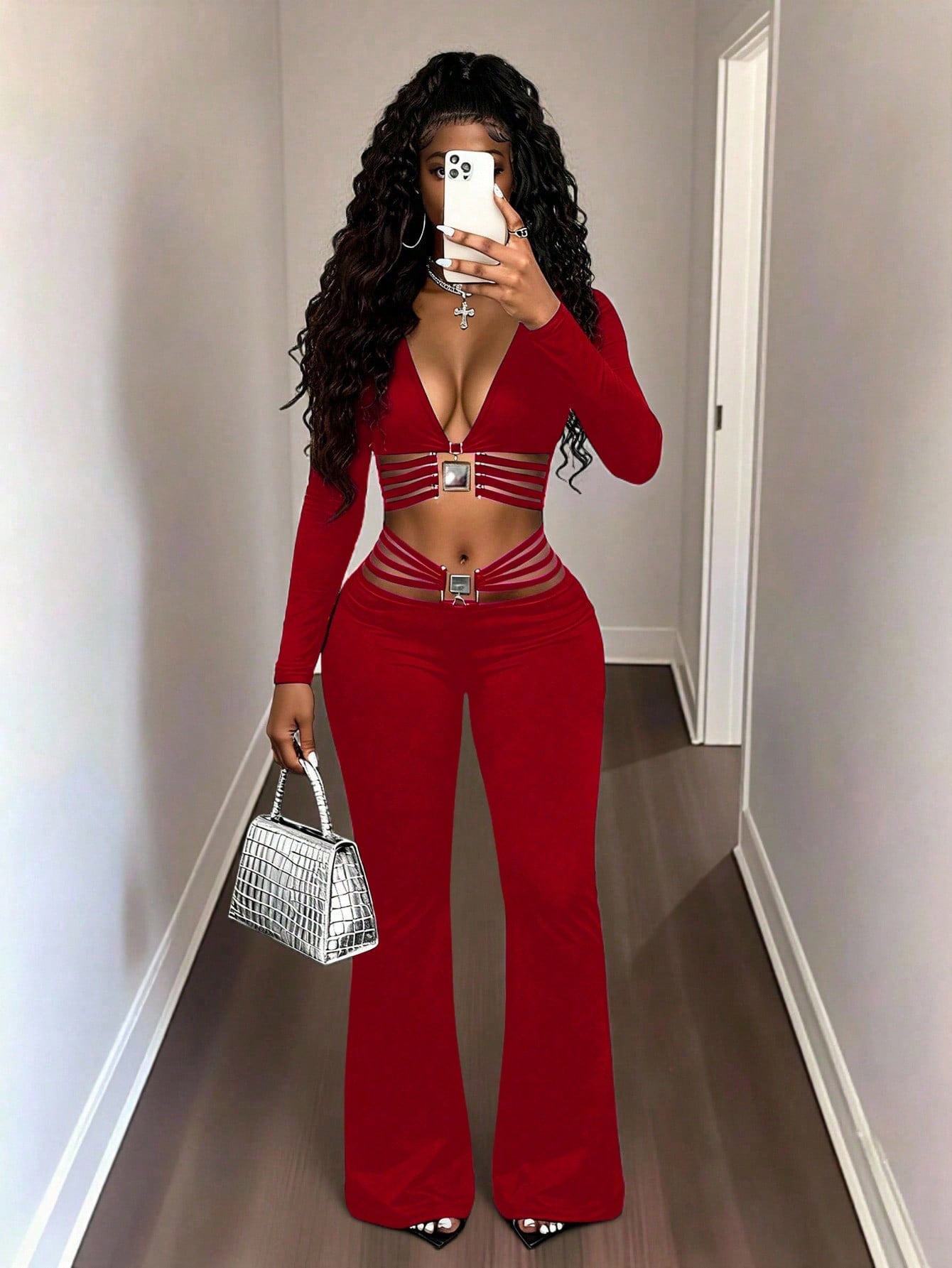 High-Waist Flared Pants mit Bauchkontrolle