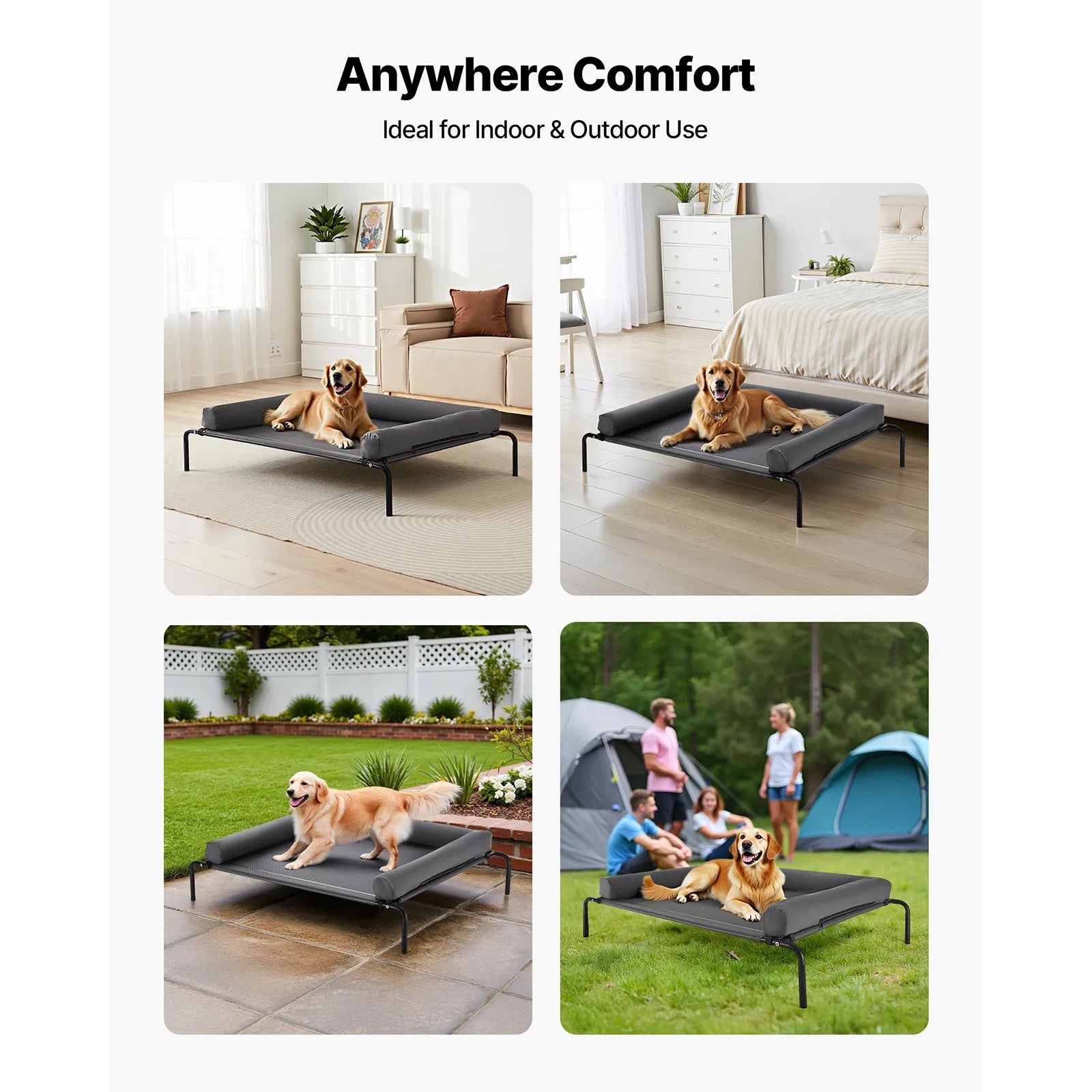 Erhöhtes Hundebett für grosse Hunde, XL, Grau