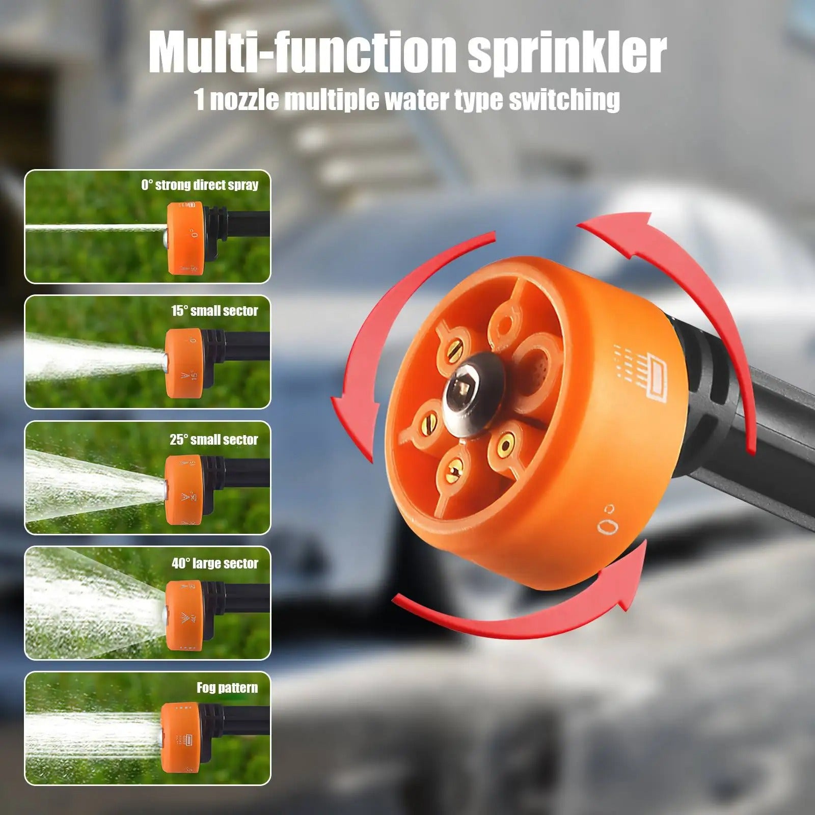 48V Hochdruck-Wasserkanone 6-in-1 Düse für Auto, Boden & Gartenreinigu