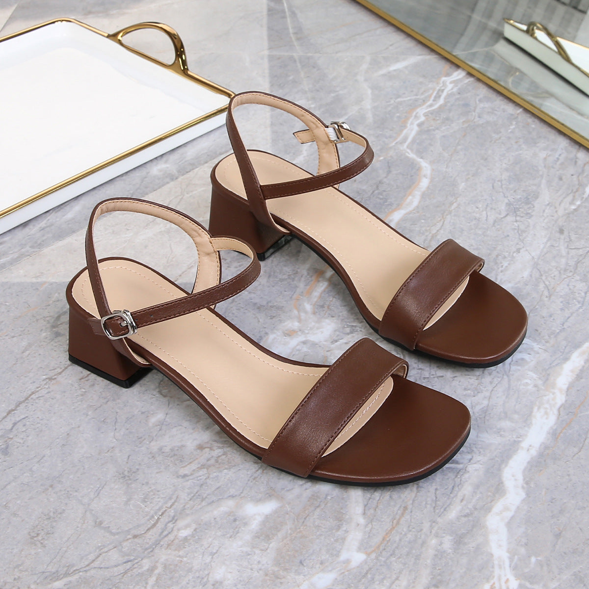Riemchensandalen mit Chunky-Absatz