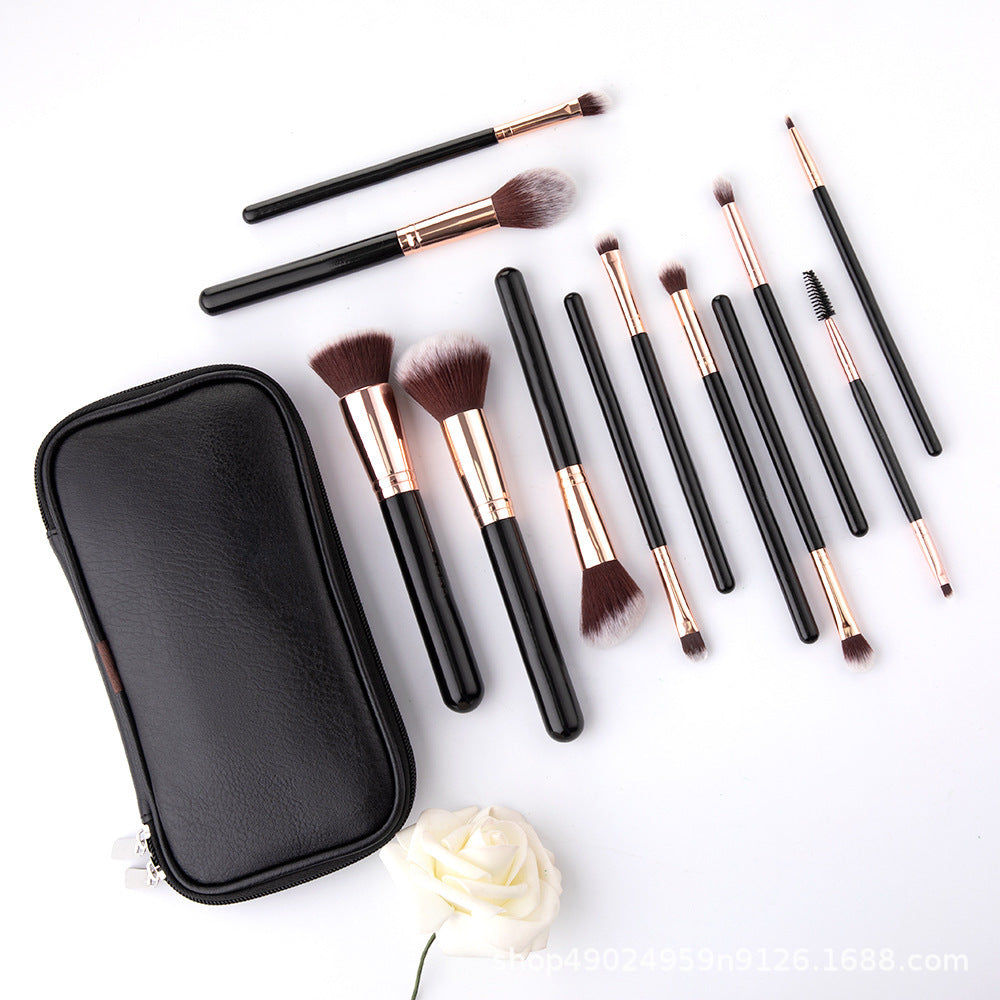 12-teiliges Make-up Pinselset mit Etui – Bild 3 | LuxeStyle