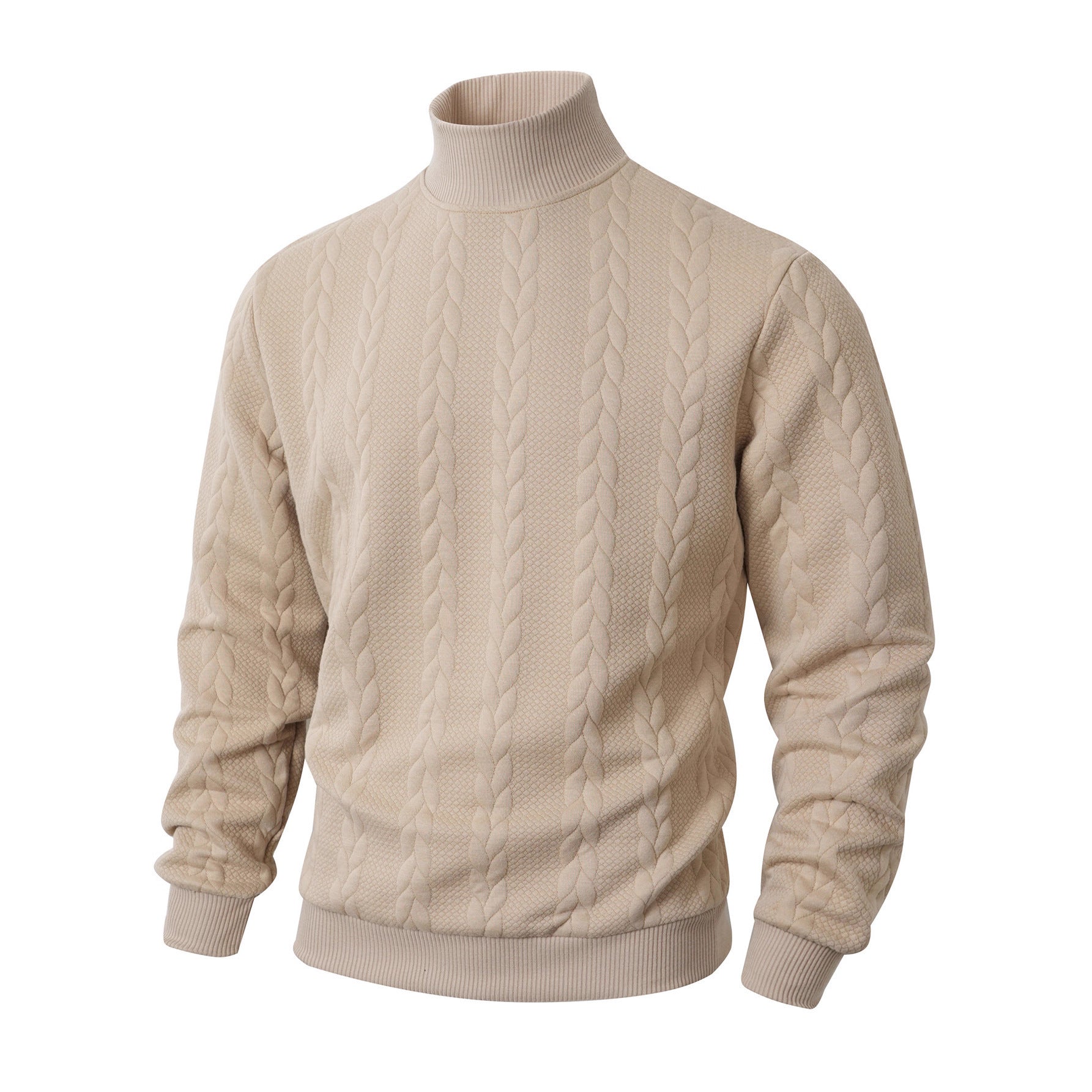 Herren Jacquard Rollkragenpullover