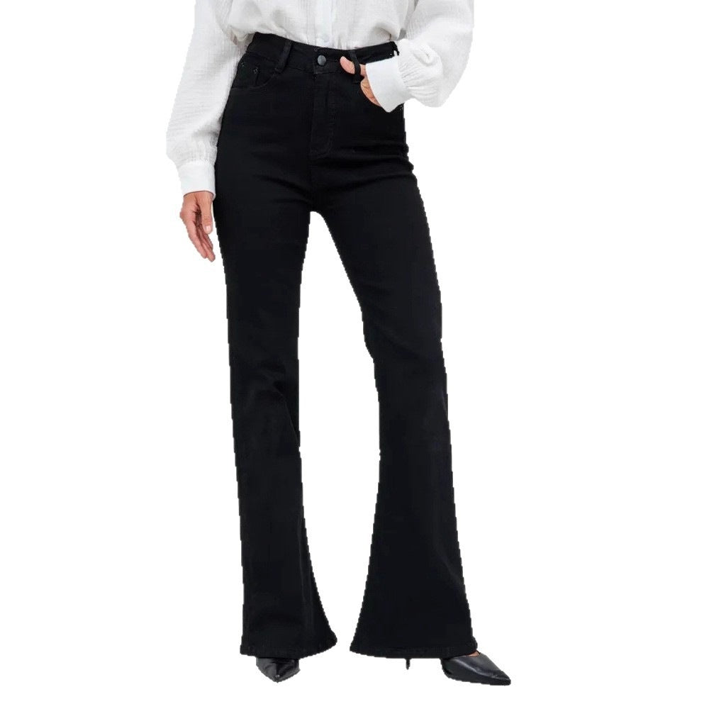 Schwarze Jeans mit leicht ausgestelltem Bein – Ansicht 2