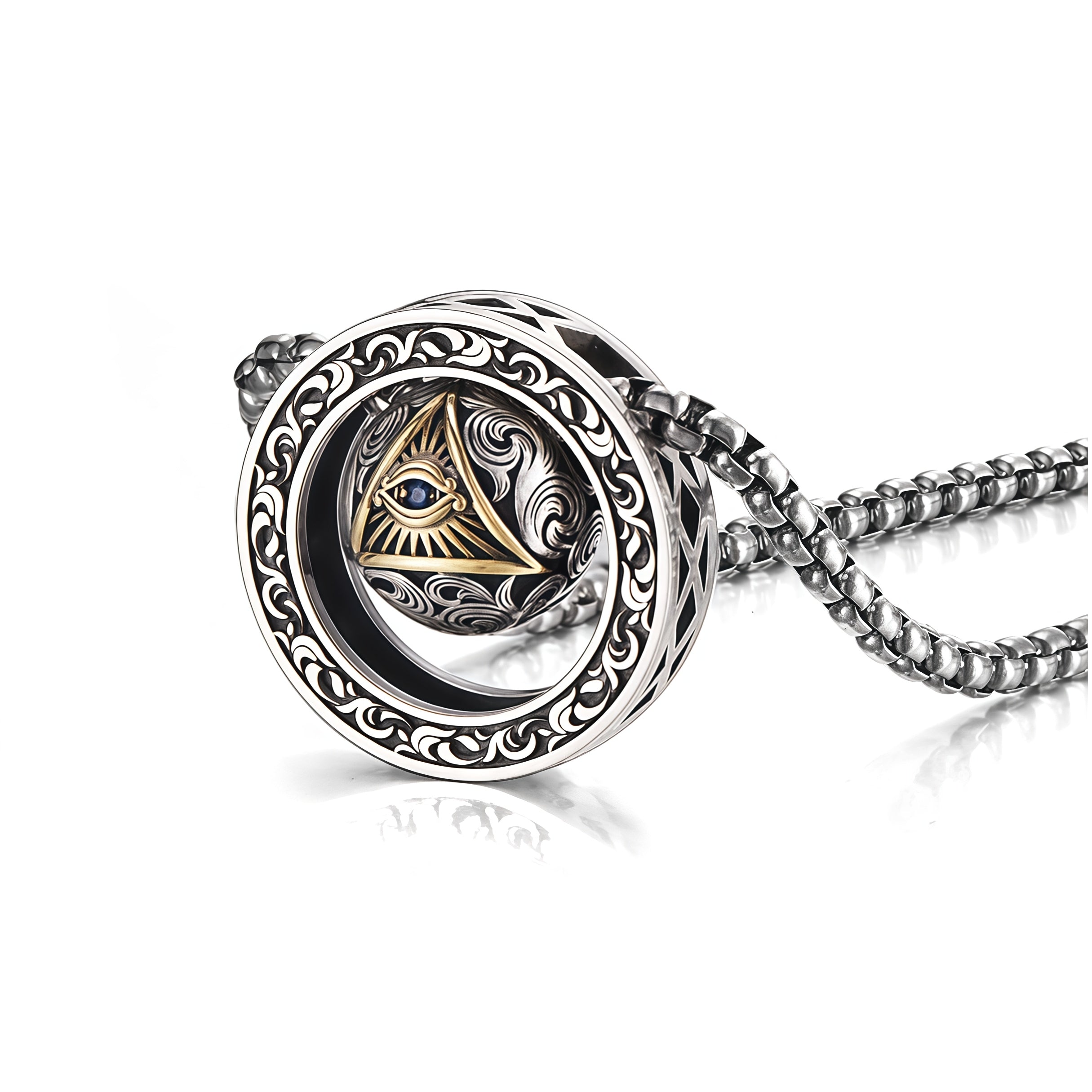 Vintage All-Seeing Eye Anhänger Halskette