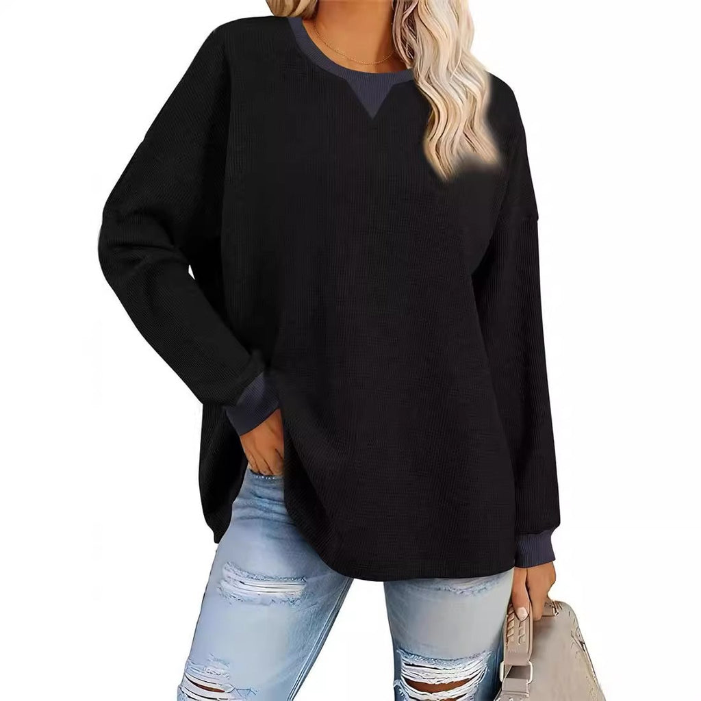 Color-Block Rundhals-Sweatshirt für Damen
