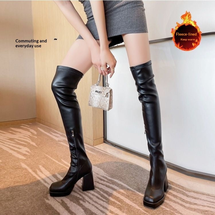 Overknee-Stiefel mit Plateauabsatz