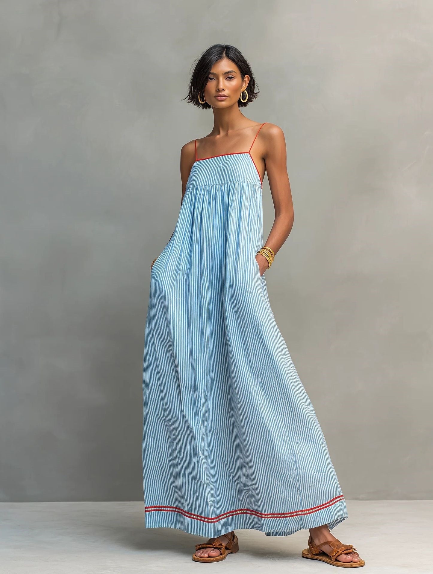 Trägerloses Casual Maxikleid