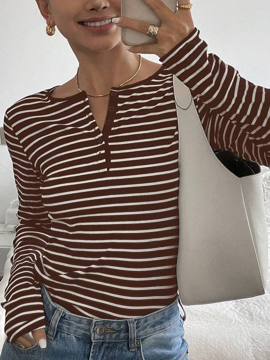 Gestreiftes Langarmshirt im Loose Fit