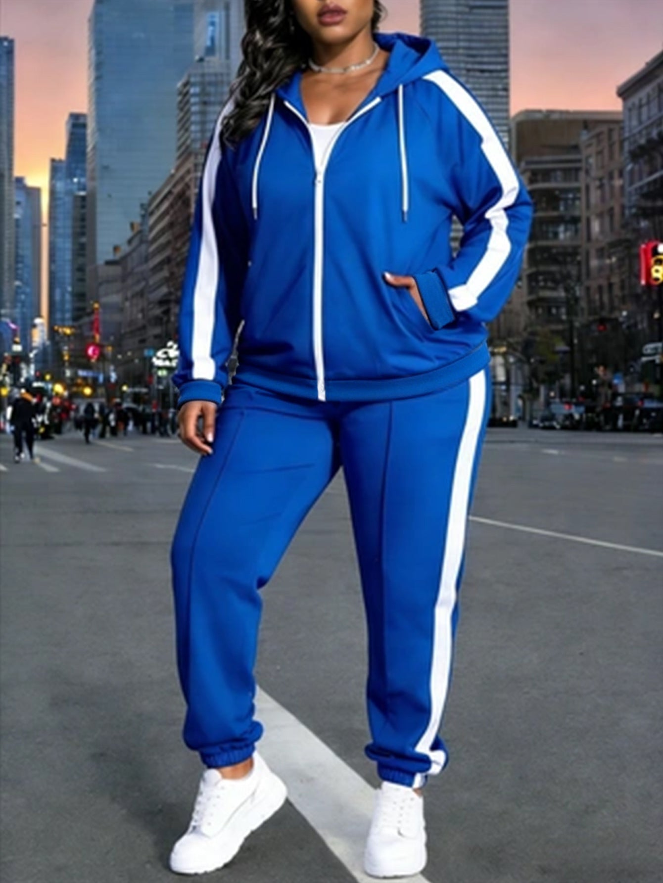 Zweiteiliger Hoodie & Jogginghosen Trainingsanzug
