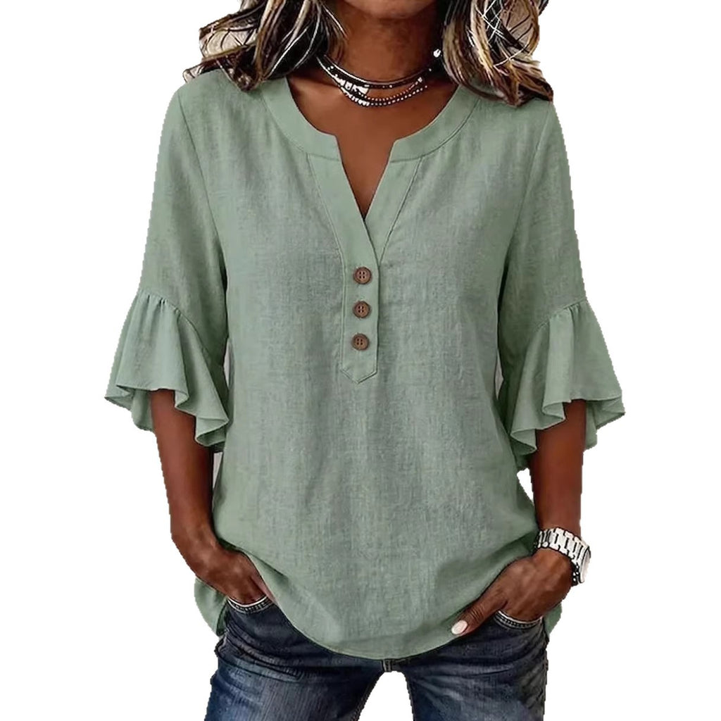 Elegante Oversize Bluse aus Baumwoll-Leinen-Mix – Bild 12 | LuxeStyle
