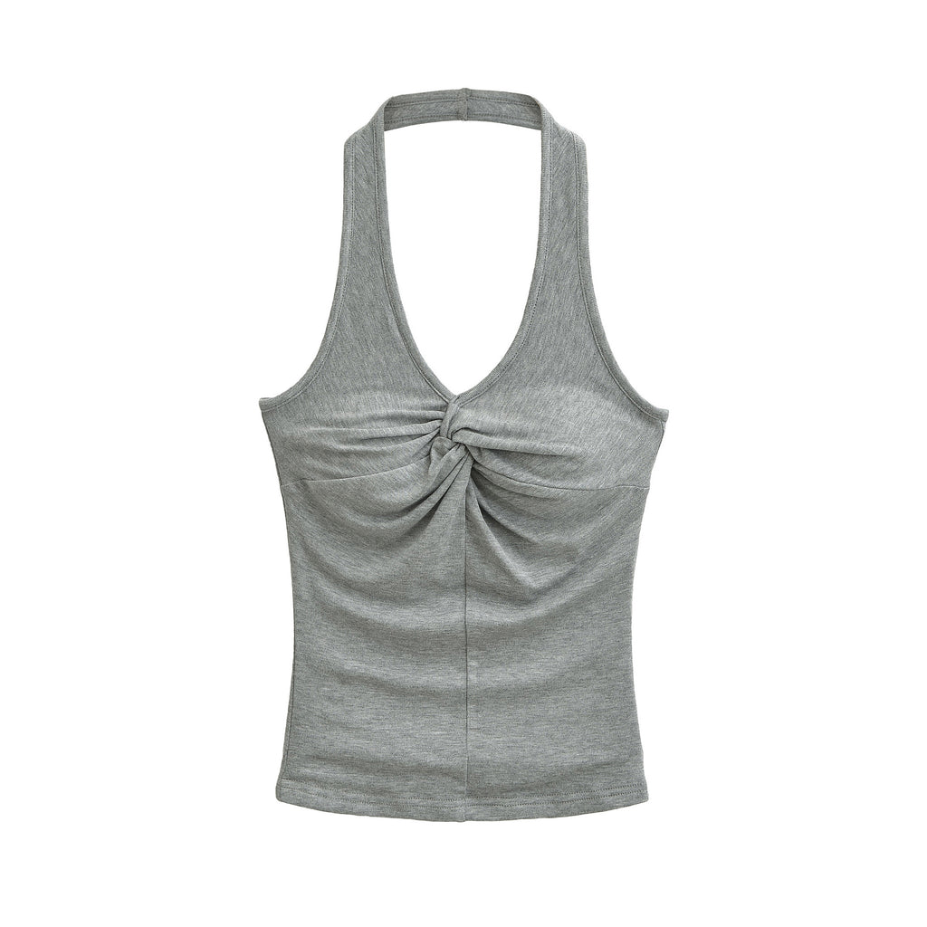 Halter-Neck V-Shirt für Damen
