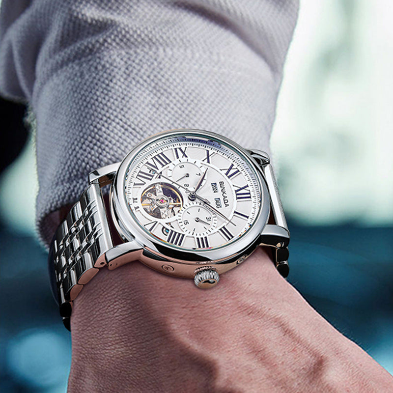 Multifunktions-mechanische Herren-Automatic-Uhr wasserdicht