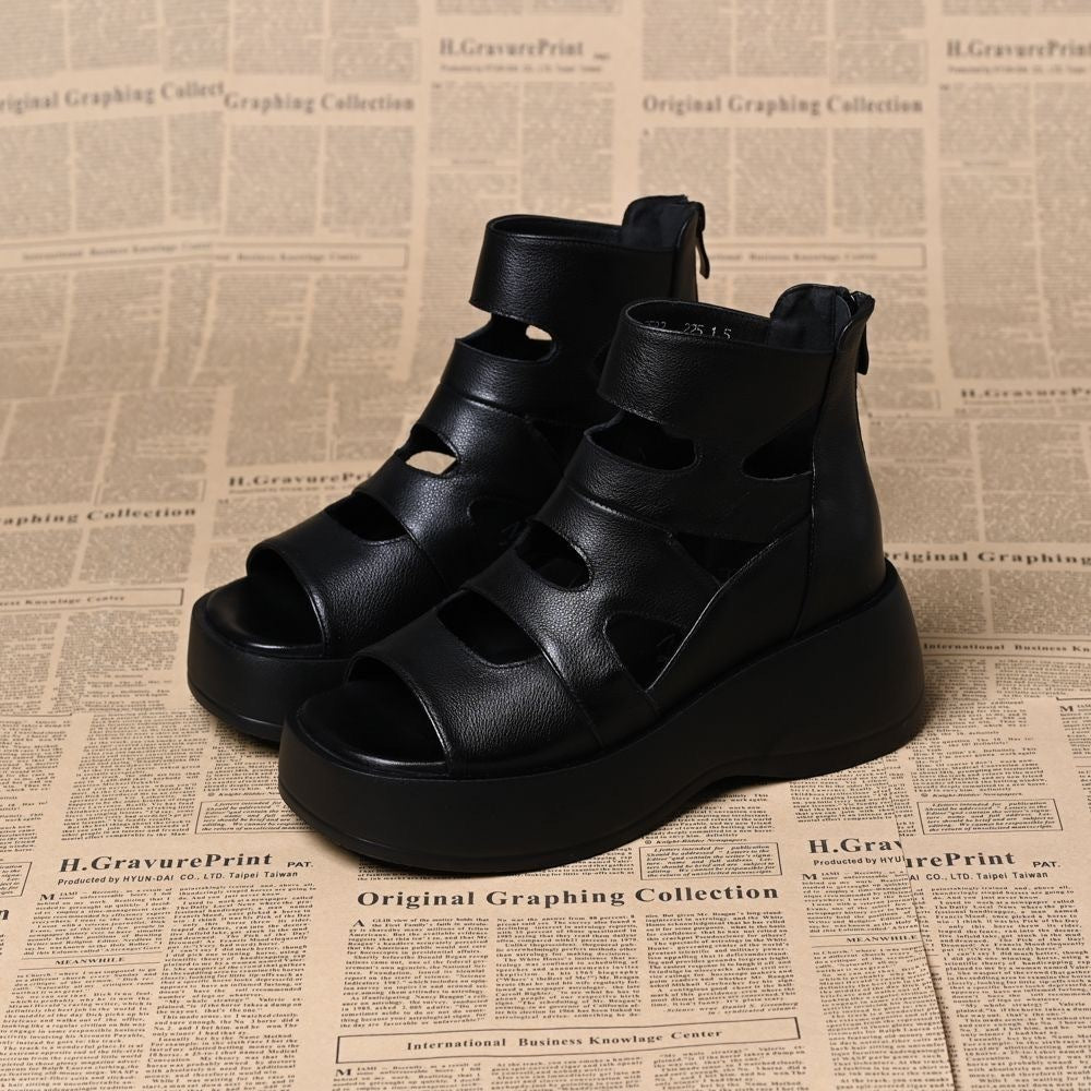 Casual Plateau-Sandalen mit Cut-Outs